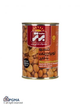 خرید کنسرو لوبیا چیتی با قارچ برتر 420 گرمی