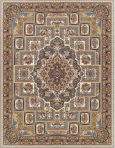 irainian_carpet (26) شکل های هندسی در فرش کرم