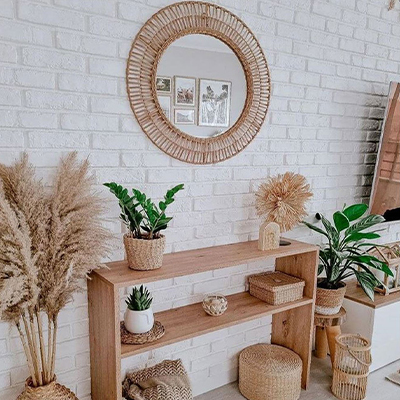 Mirror_and_console_decoration (3) گیاه پامپاس