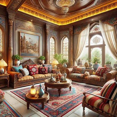 Traditional_and_modern_decoration (11) پرده های سنتی در دکوراسیون سنتی و مدرن