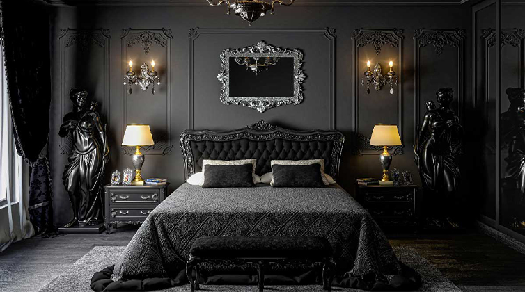 bed (5) چیدمان اتاق مشکی