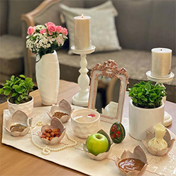 haft_sin_table (15) سفره هفت سین سفید طلایی