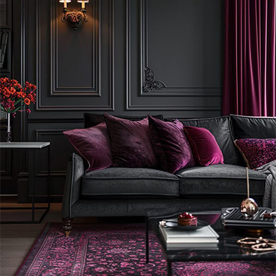 purple_decoration (11) مبل خاکستری تیره و بنفش