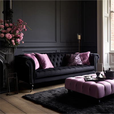 purple_decoration (12) ترکیب دکوراسیون بنفش و مشکی