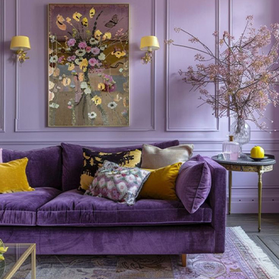 purple_decoration (21) کوسن زرد مبل بنفش