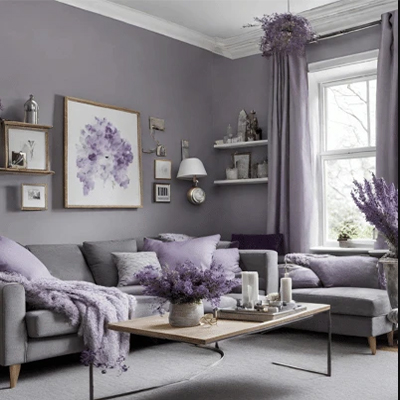 purple_decoration (3) دکوراسیون با ترکیب رنگ خاکستری و یاسی