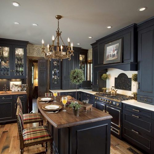 Classic_ kitchen (8) آشپزخانه کلاسیک تیره