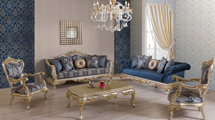Classic_furniture (10) مبل استیل آبی درباری