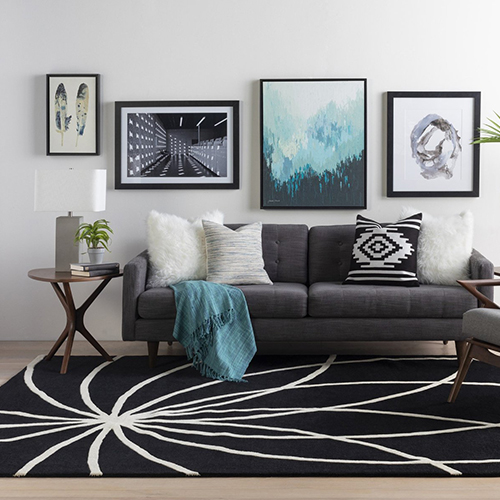 Black carpet (1) مبل سفید و طوسی