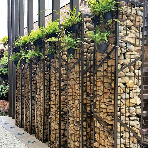 Outdoor decoration (8) سنگ و توری