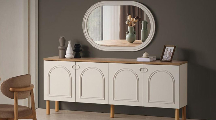 Dowry purchase checklist7 اینه کنسول سفید در خانه مدرن