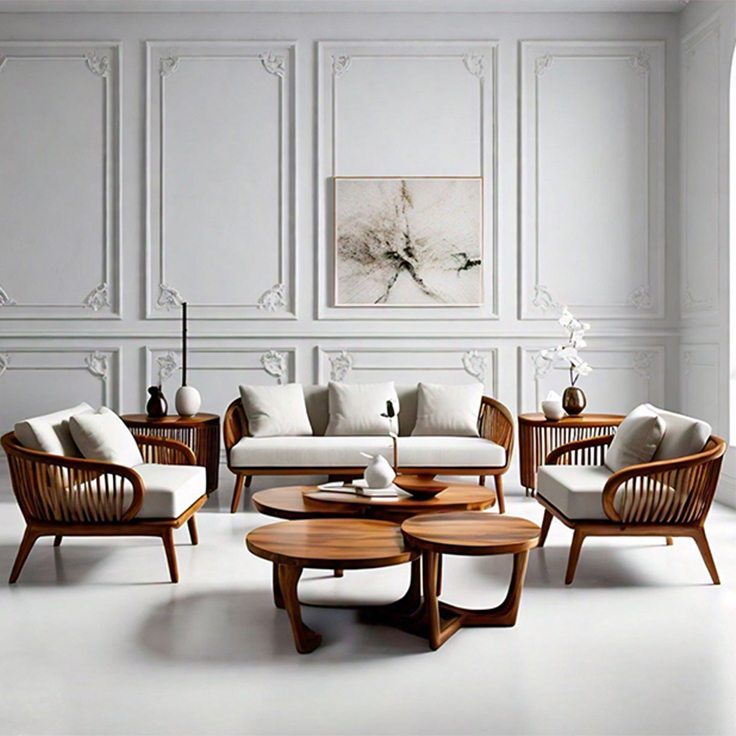 choosing furinture based on home size (43) ست مبلمان چوبی شیک