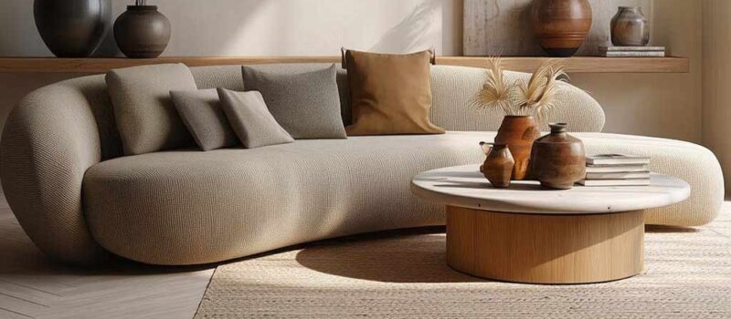 Cushions-in-beauty-and-decoration-(5) یک مبل کرمی با کوسن هایه گوناگون با رنگ های نزدیک به رنگ مبل