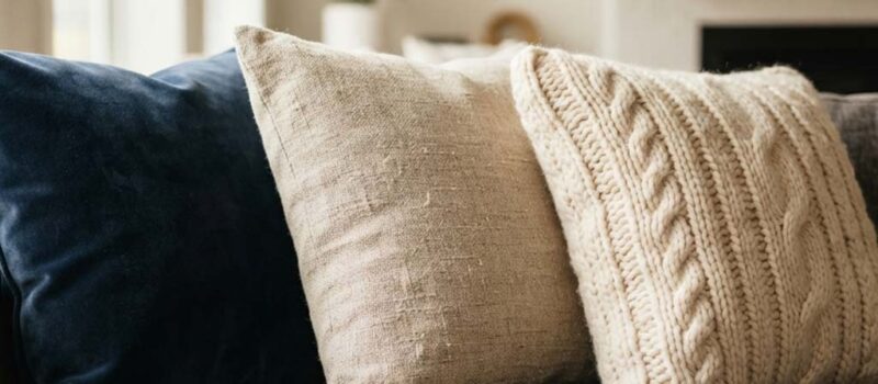 Cushions in beauty and decoration (6) سه کوسن با سه رنگ و سه جنس متفاوت