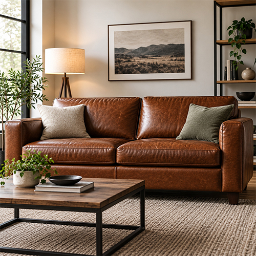 Buying a leather sofa (2) مبل قهوه ای